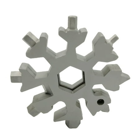 rongweiwang 18 in 1 Flocon de Neige en Plein air Survie Tourisme Multi Camping EDC Outil doutils Activit/és de Plein air Camping en Acier Inoxydable Outils EDC